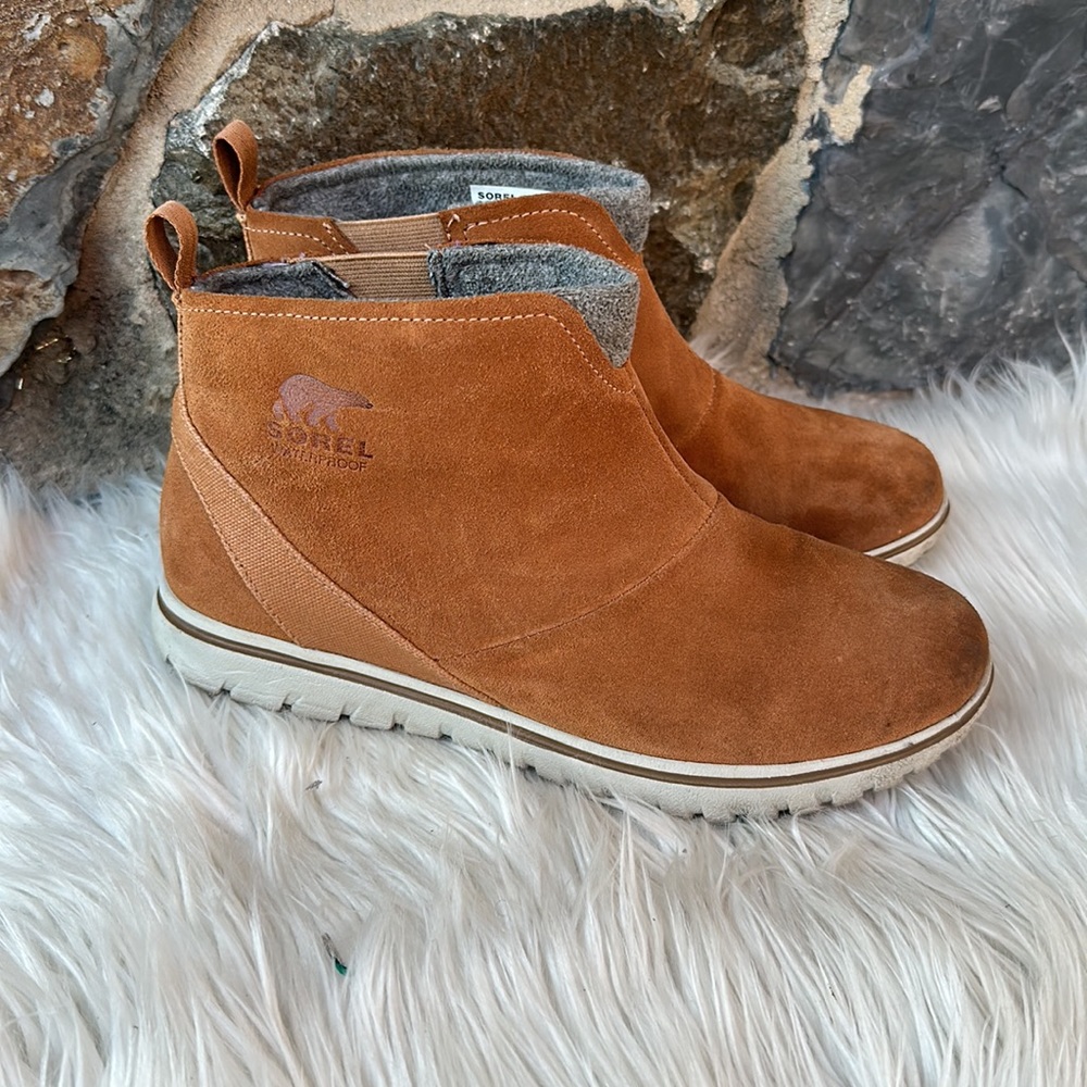 Sorel Nubuck Leather Chestnut ELK Cozy Women's Ankle Boots size 8.5